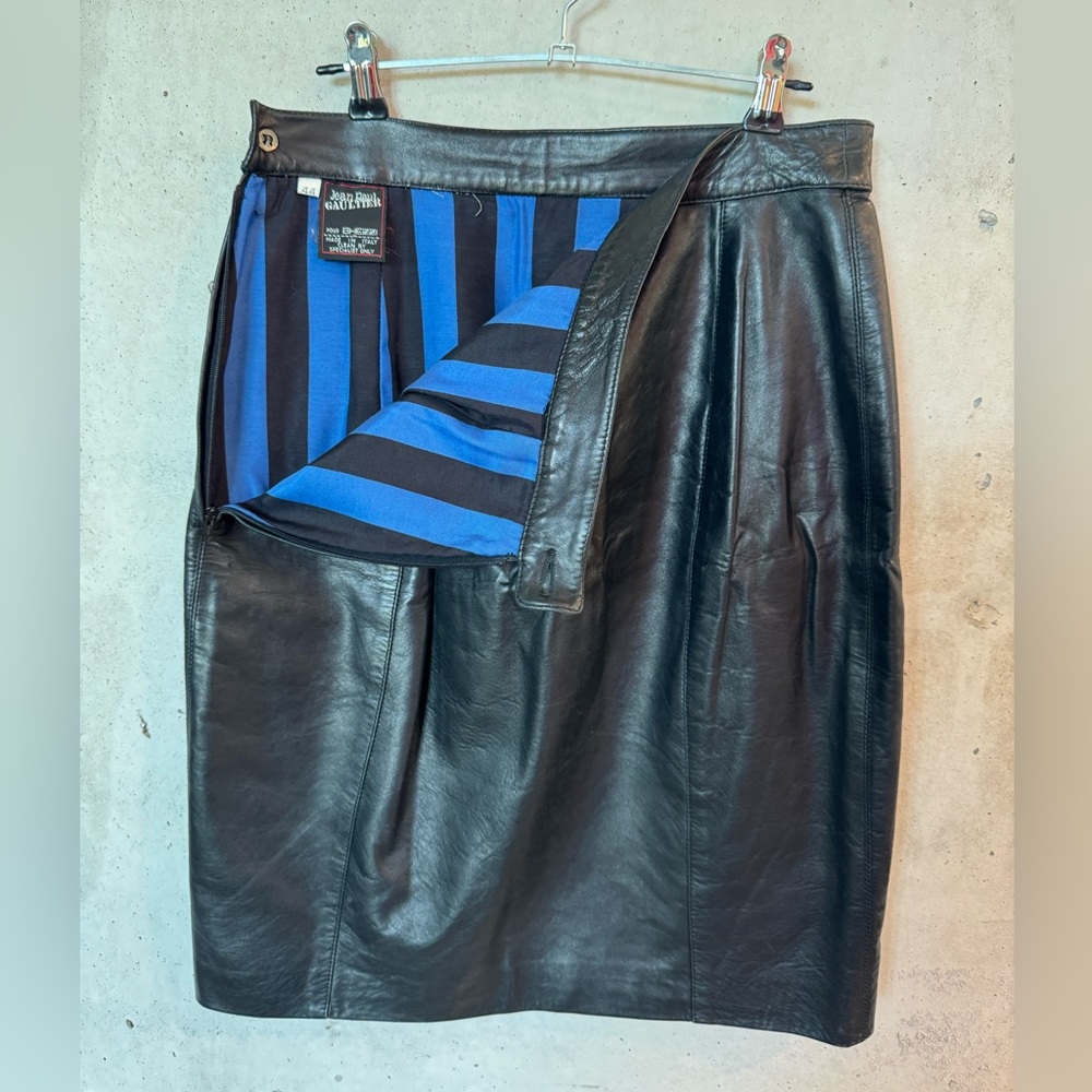 Jean Paul Gaultier Vintage Leather Miniskirt